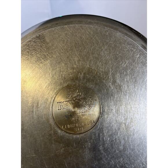 Revere Ware 3 Quart Sauce Pan Clinton IL w/ Lid Bottom Stainless - Picture 6 of 10
